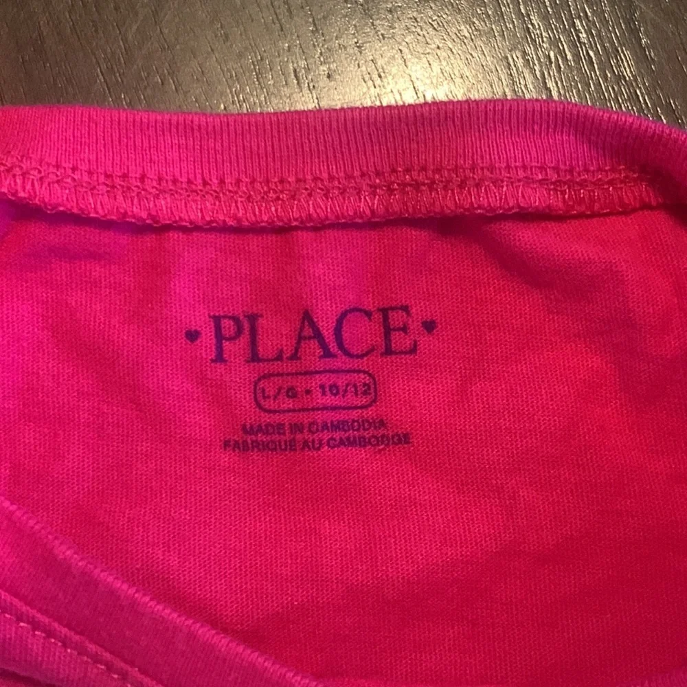 Children‎ Place Girls Large 10/12 Pink shirt (Words)